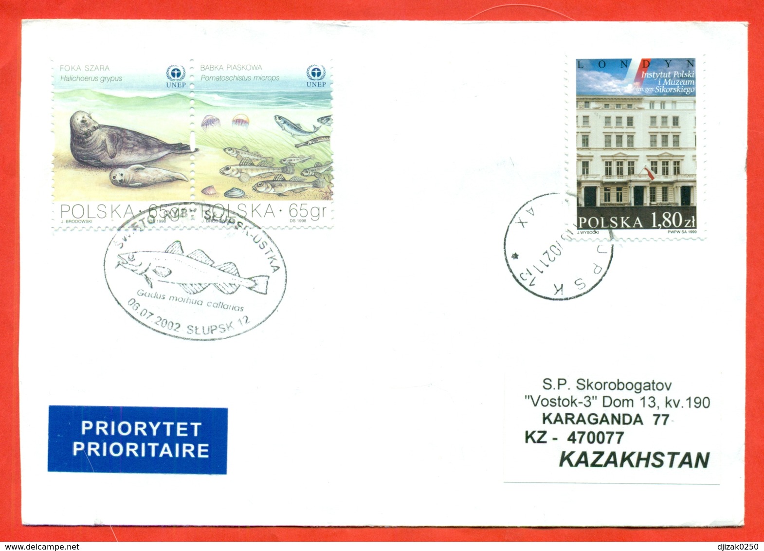 Poland 2002.Protection Of The Baltic Sea. Envelope Past Mail. With Special Stamp. Airmail. - Milieubescherming & Klimaat