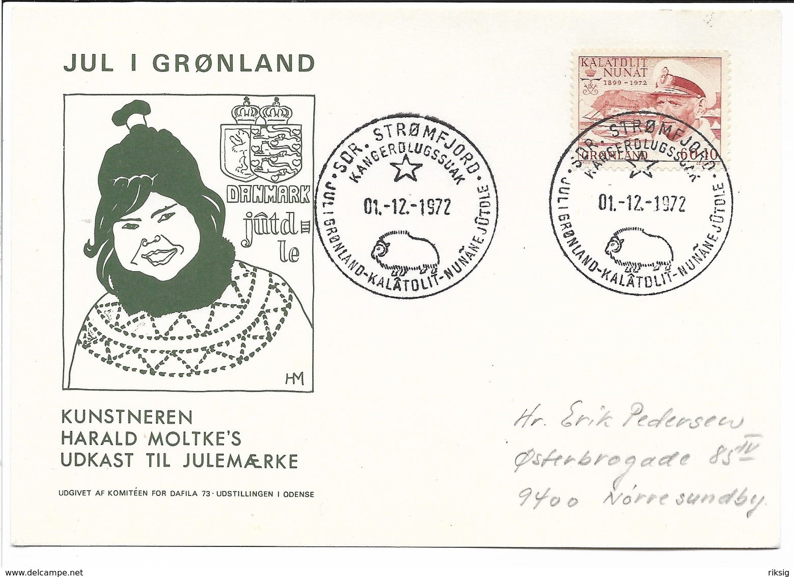 Christmas In Greenland. Used 1972.  B-3300 - Groenland