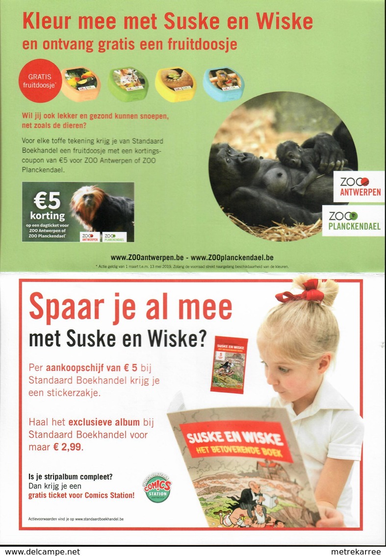 Wedstrijd Suske En Wiske Het Betoverende Boek (Standaard 2019) + 4x5 Stickers + 2x Inkleur-tekening (A4) - Suske & Wiske