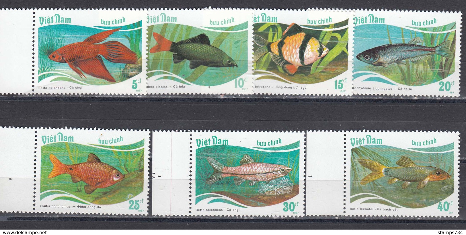 Vietnam 1988 - Poissons, Mi-Nr. 1896/902, Dent., MNH** - Vietnam