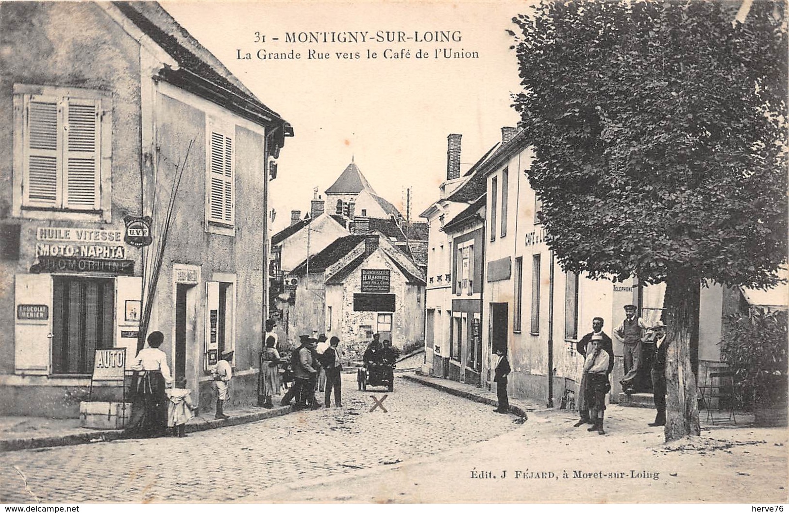 MONTIGNY SUR LOING - La Grande Rue Vers Le Café De L'Union - Other & Unclassified