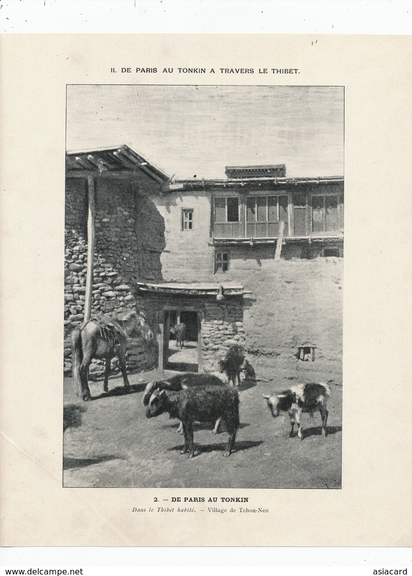 Thibet Habité . Village De Tchou Neu. Leger Pli Coin Gauche En Bas . Light Crease Bottom Left Corner . - Tíbet