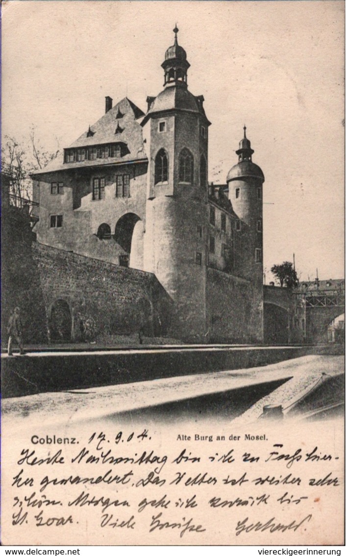 ! Alte Ansichtskarte Aus Koblenz, Alte Burg An Der Mosel, 1904 - Koblenz