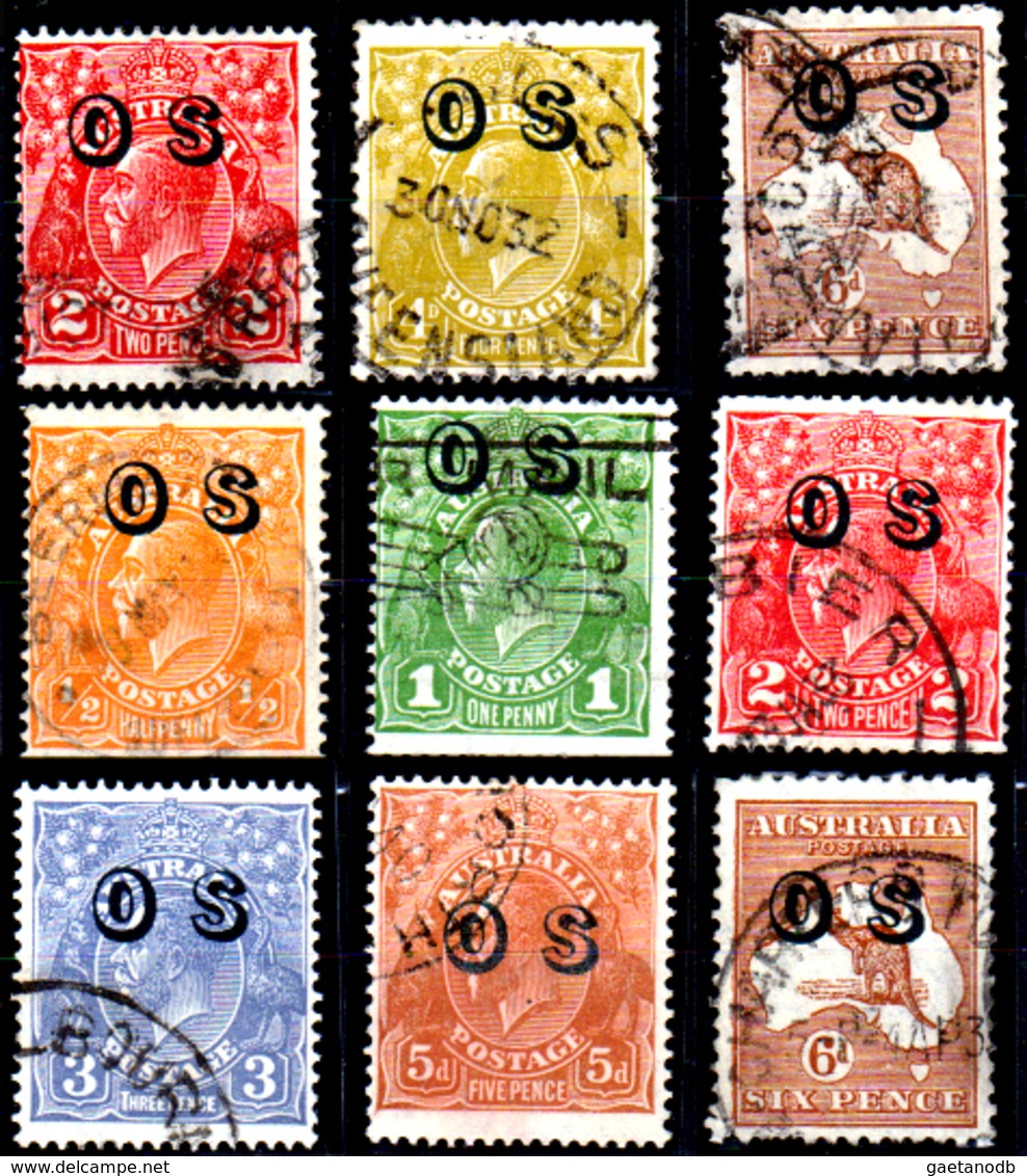 Australia-A-0022 - Soprastampati "O S" 1932-33: Y&T N.52-59 (o) Used - Senza Di Difetti Occulti - - Officials