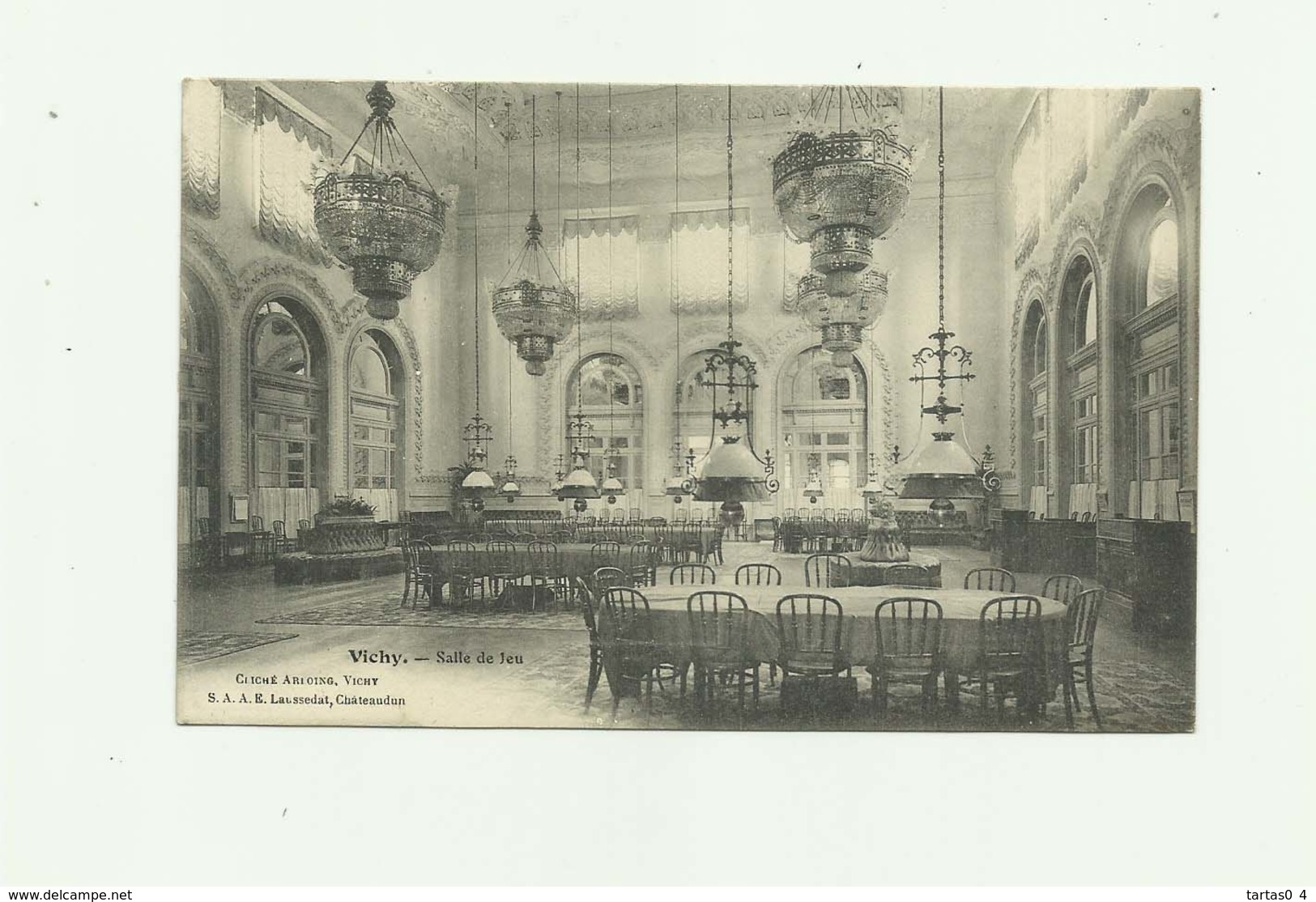 03 - VICHY - PUBLICITE - Le Casino Salle De Jeu Dos Publicité Photographe ARLOING Bon état - Vichy