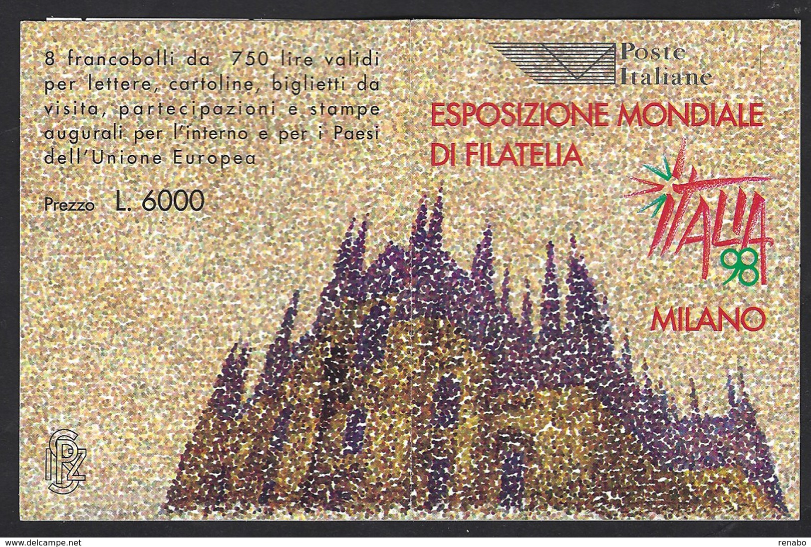 Italia 1996; Libretto : Italia 98, Esposizione Mondiale Di Filatelia. - Libretti