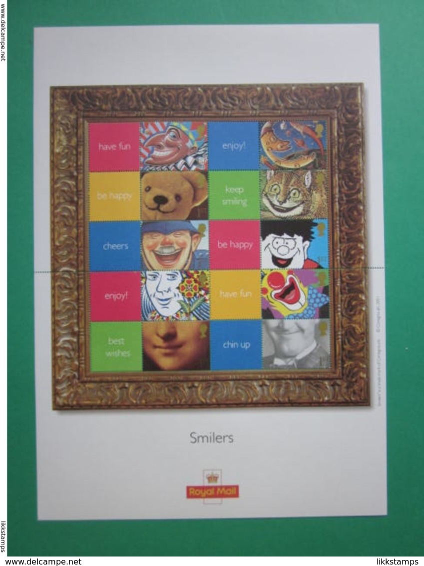 2001 ROYAL MAIL GENERIC SMILES 2001 SMILERS SHEET. #SS0005 - Timbres Personnalisés