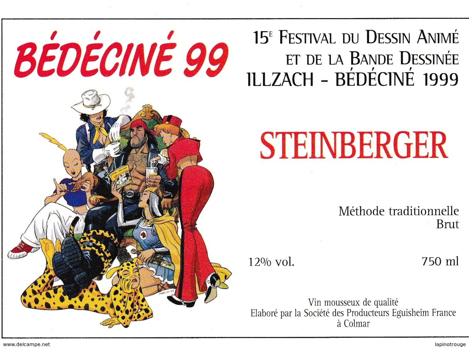 Etiquette Vin MARINI Enrico Festival BD Illzach 1999 (Le Scorpion, Spirou, Titeuf.. - El Arte De La Mesa