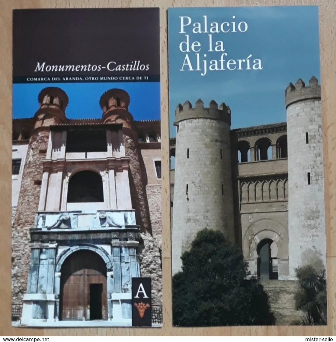 2 FOLLETOS TURÍSTICOS. MONUMENTOS Y CASTILLOS + PALACIO LA ALJAFERIA. ZARAGOZA. - Cuadernillos Turísticos