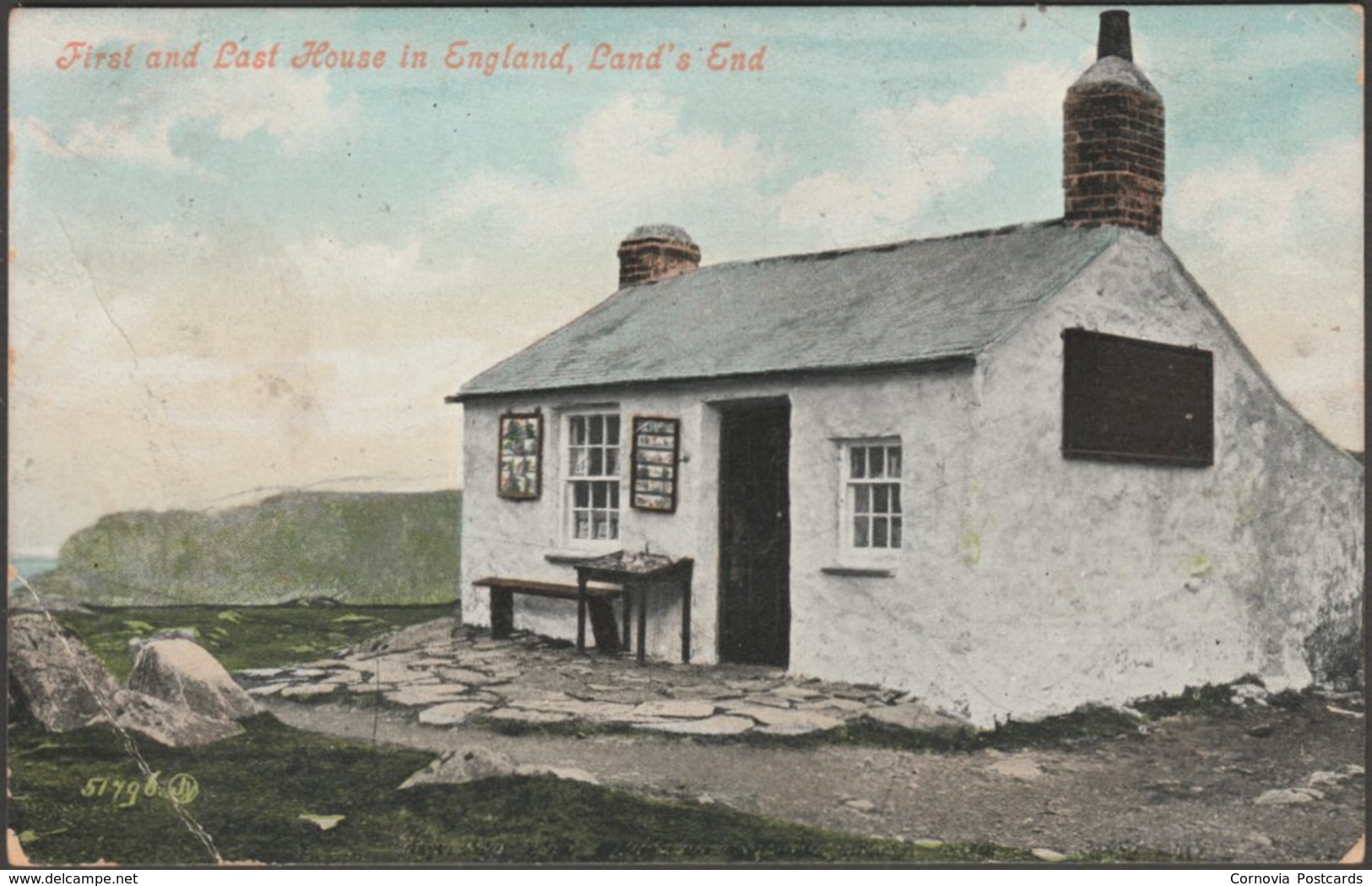 First And Last House, Land's End, Cornwall, 1909 - Valentine's Postcard - Land's End