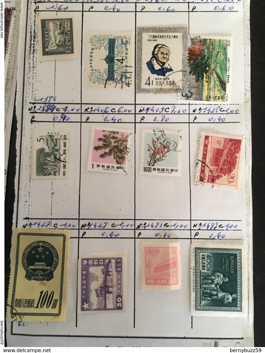 Timbres Chine lot 4 Chinese Stamps China lot