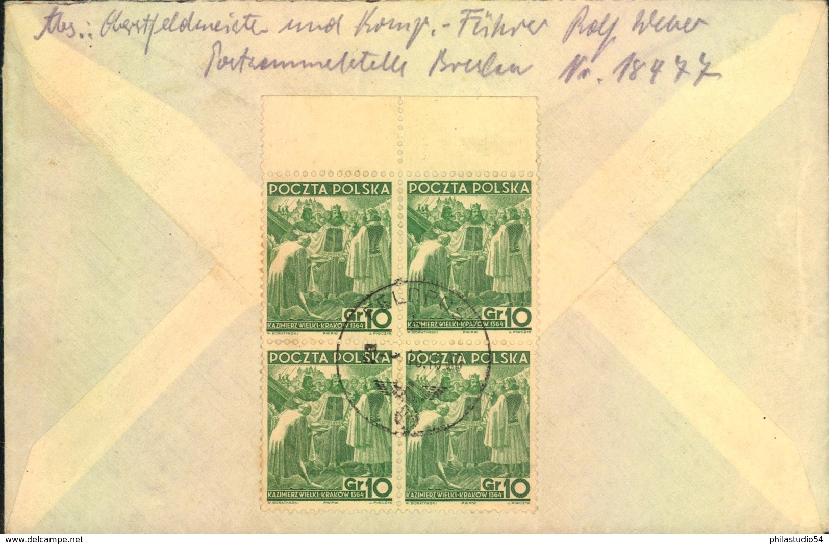 1939, 16.10, Early German Fieldpost Enveolope With Polish Stamps - Sonstige & Ohne Zuordnung