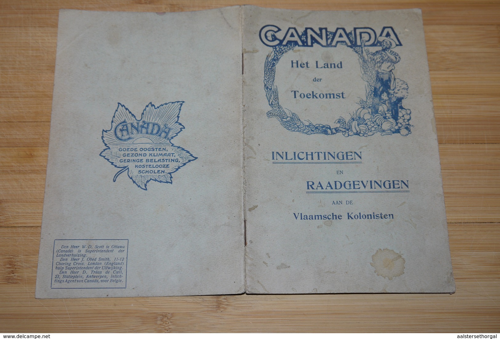 Early 1900' Brochure Canada Land Der Toekomst Vlaamse Kolonisten Treau Du Coeli Zeldzaam - Historische Documenten