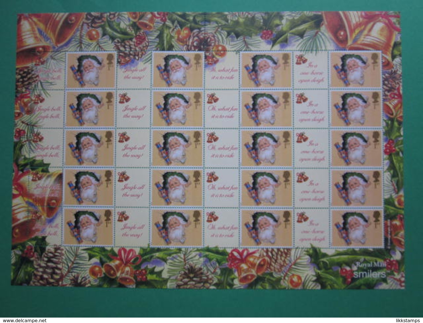 2002 ROYAL MAIL CHRISTMAS GENERIC SMILERS SHEET. #SS0012 - Smilers Sheets