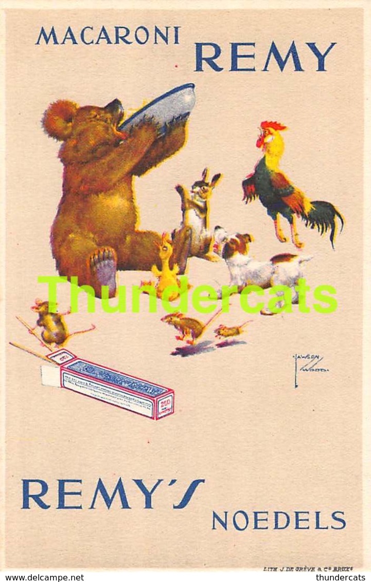 CPA ILLUSTRATEUR LAWSON WOOD PUB PUBLICITE REMY OURS ARTIST SIGNED ADERTISING CARD BEAR TEDDY LITHO DE GREVE BRUXELLES - Wood, Lawson