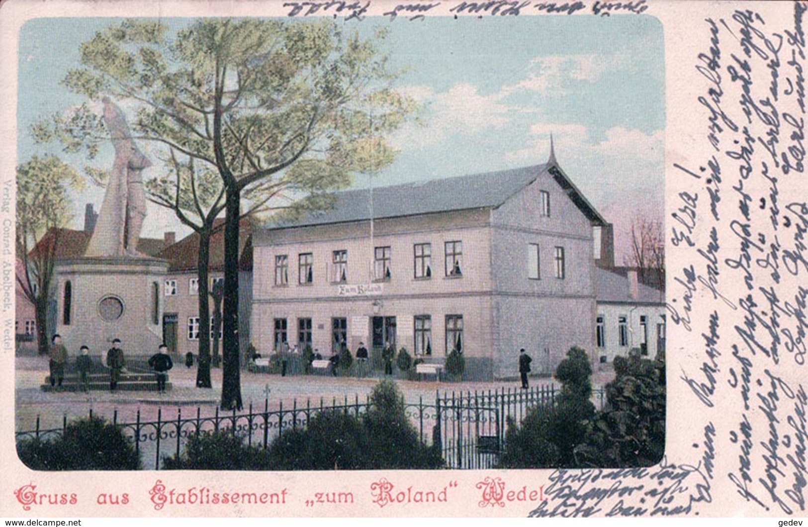 Allemagne, Holstein, Gruss Aus Etablissement Zum Roland Wedel (13.9.1903) - Wedel