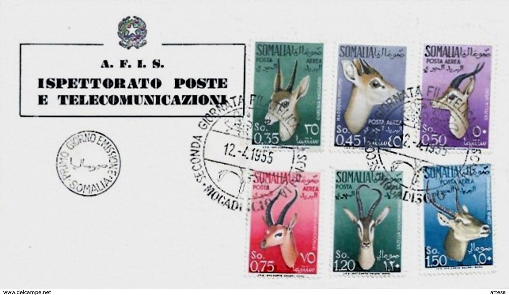 Mogadiscio 12-4-1955 Seconda Giornata Della Filatelia - Philatelic Exhibitions