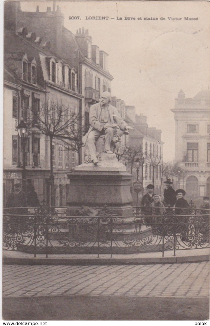 Bv - Cpa LORIENT -La Bôve Et Statue De Victor Massé - Lorient