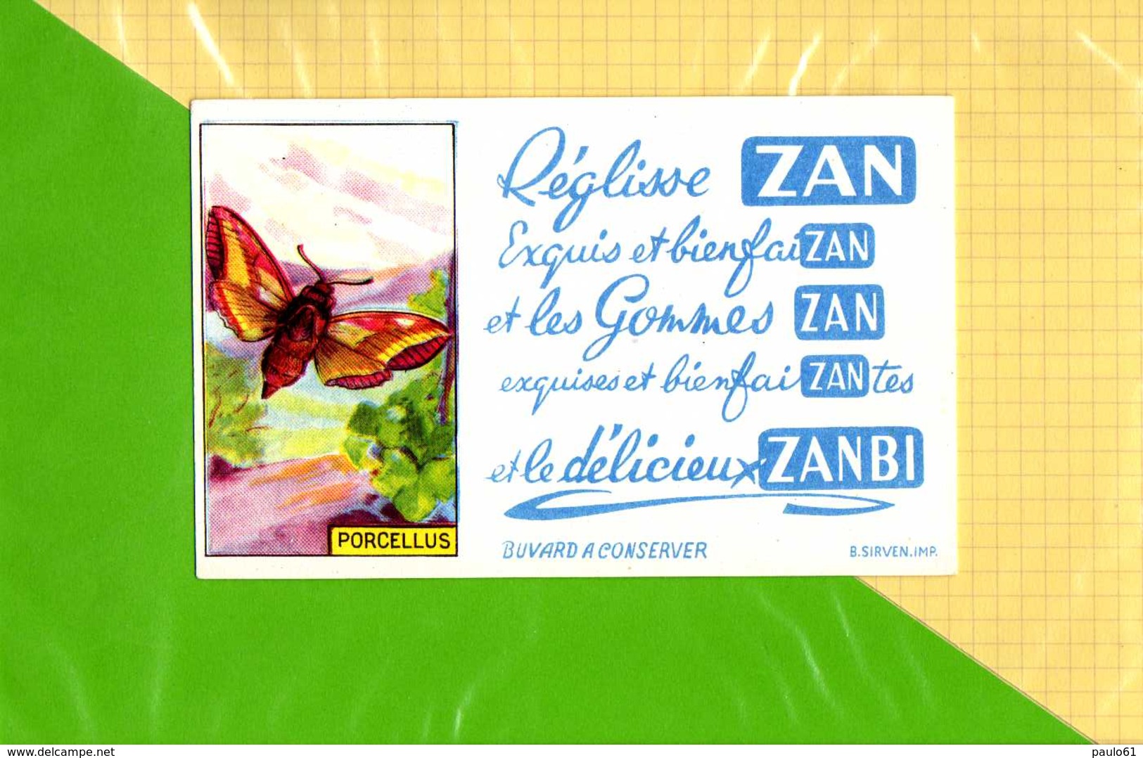 BUVARD &amp; Blotting Paper  : Reglisse ZAN  PORCELLUS - Sucreries & Gâteaux