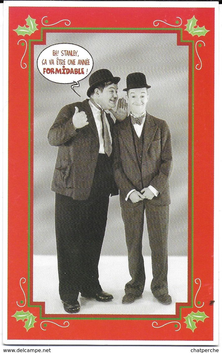 SPECTACLE CINÉMA ACTEURS LAUREL ET HARDY COMIQUES CARTE BONNE ANNÉE - Attori