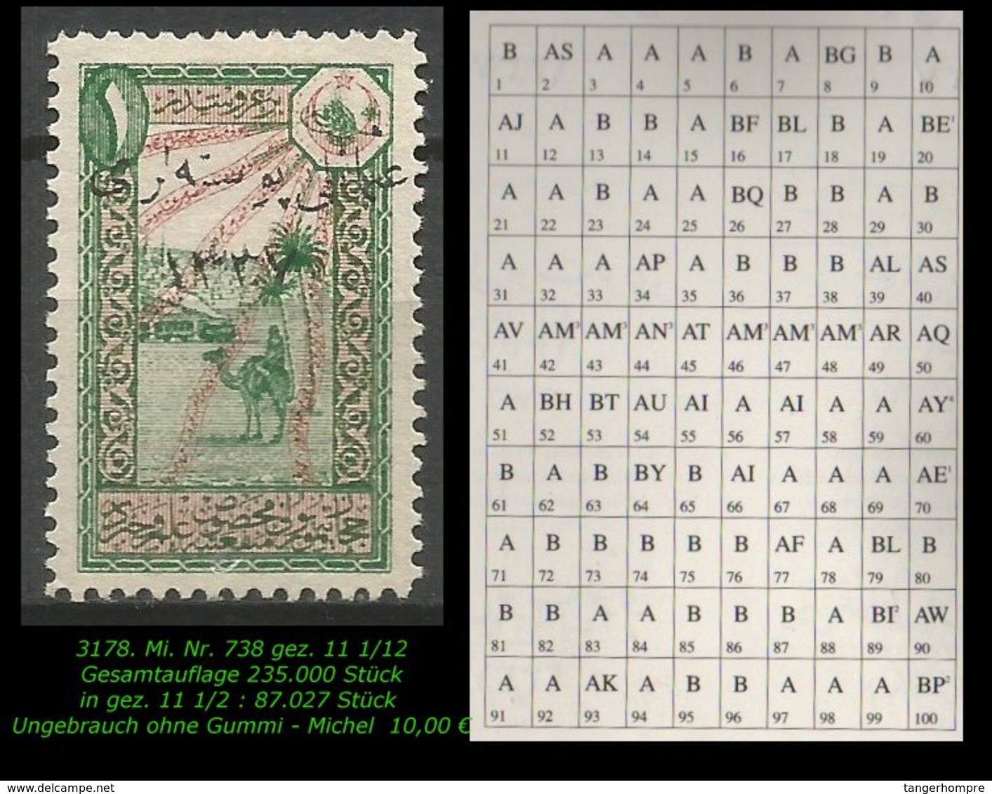 EARLY OTTOMAN SPECIALIZED FOR SPECIALIST, SEE...Mi. Nr. 738 - In Ungebraucht (*) - Unused Stamps