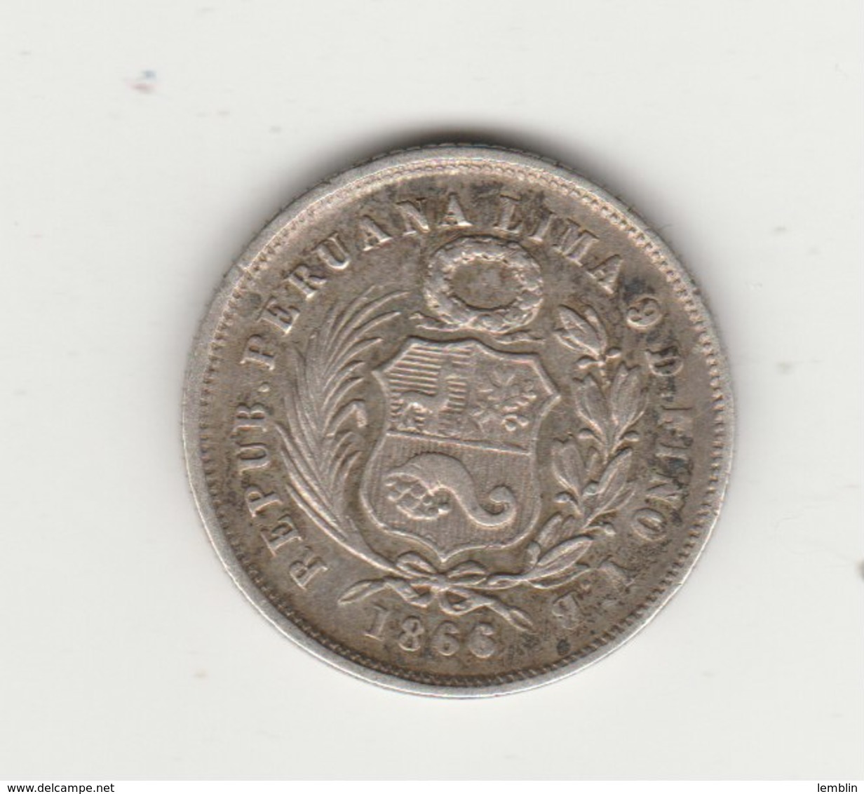 1 DINERO ARGENT 1866 - Peru