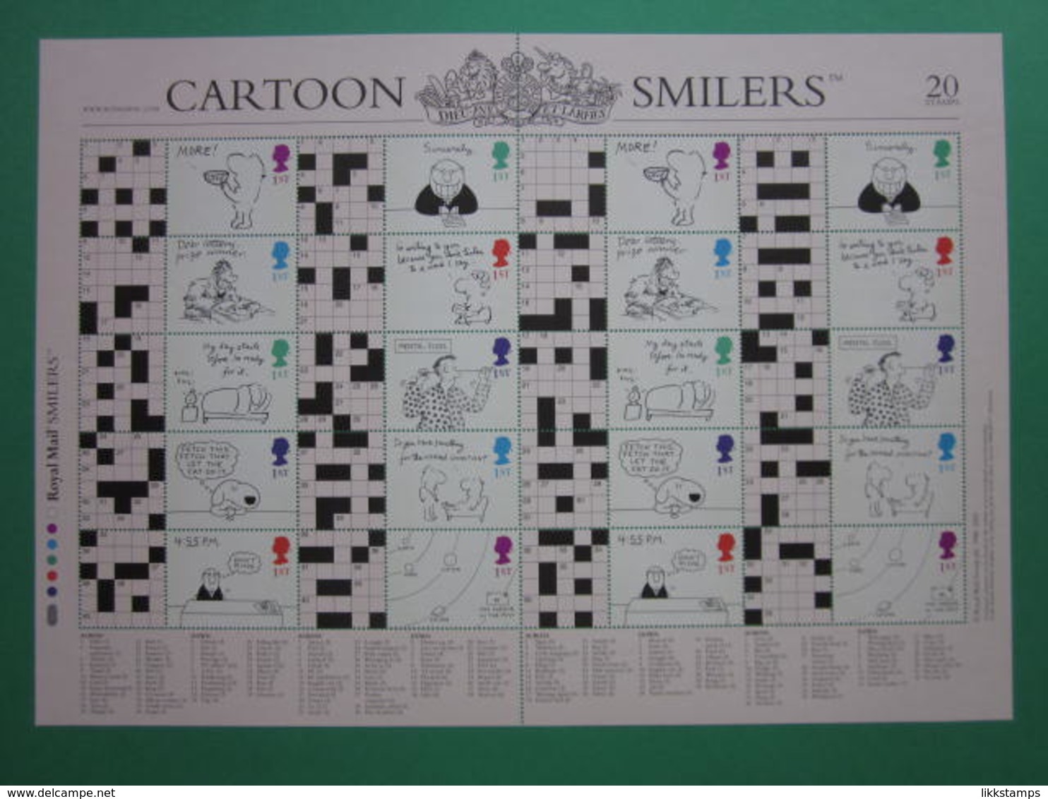 2003 ROYAL MAIL CROSSWORD CARTOONS GENERIC SMILERS SHEET. #SS0016 - Francobolli Personalizzati