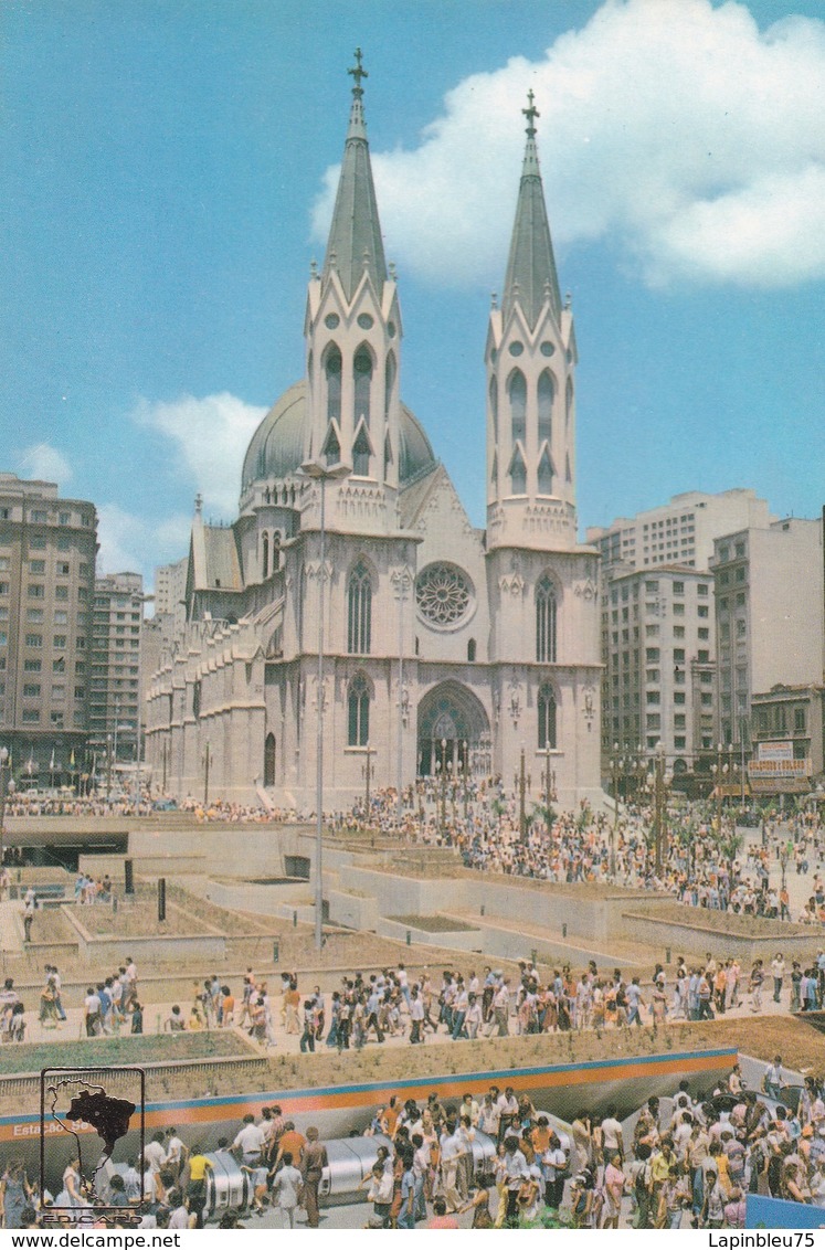 CP Brésil Sao Paulo Praça Da Sé Com Estaçaodo Metro Se Square With Subway Station - São Paulo