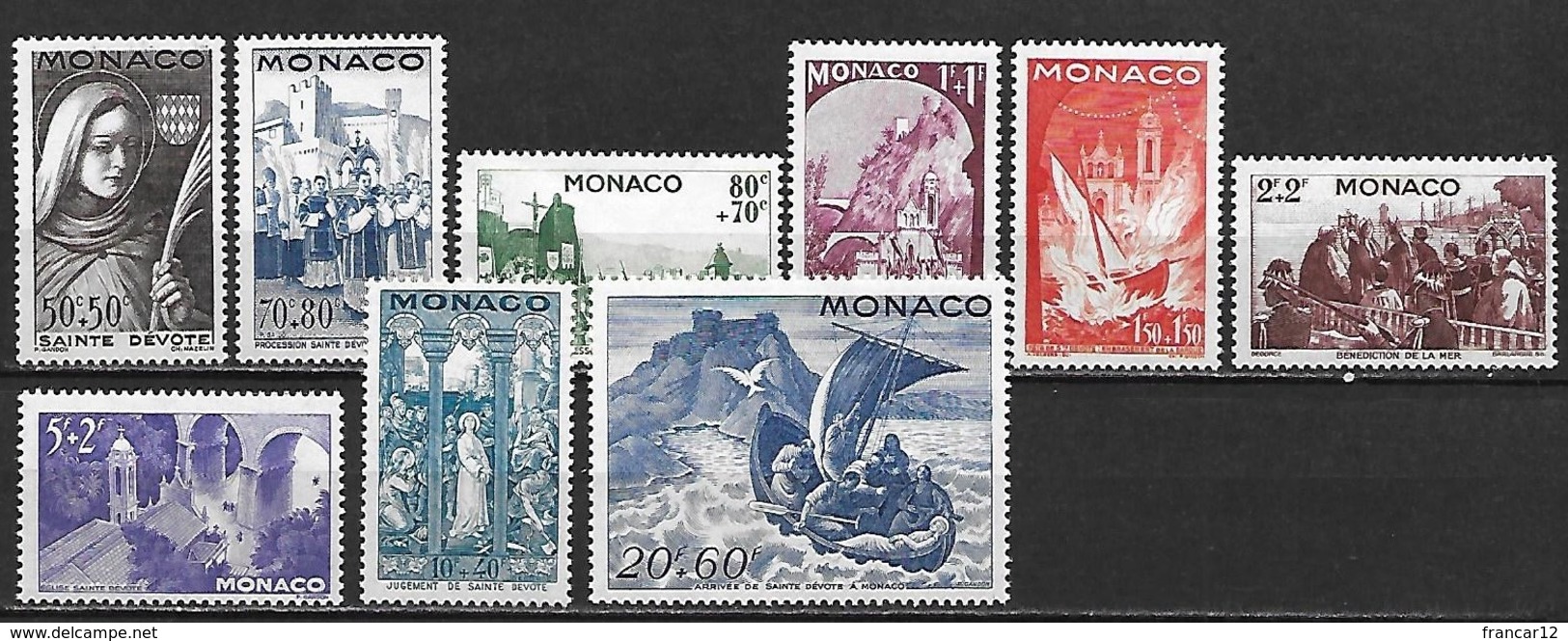 MONACO 1944 - Fête De St-Dévote - YT 265 à 273 - ** (MNH) Cote: 25 Euros - Neufs