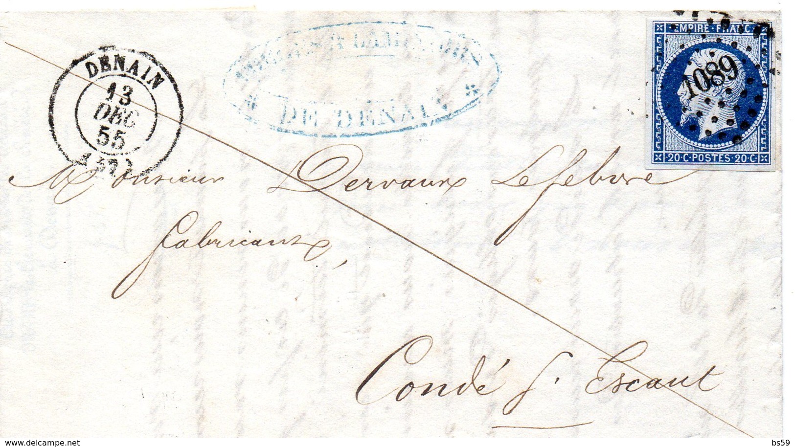 Nord - LAC Affr N° 14Aa Obl PC 1089 - C 15 Denain - 1849-1876: Période Classique