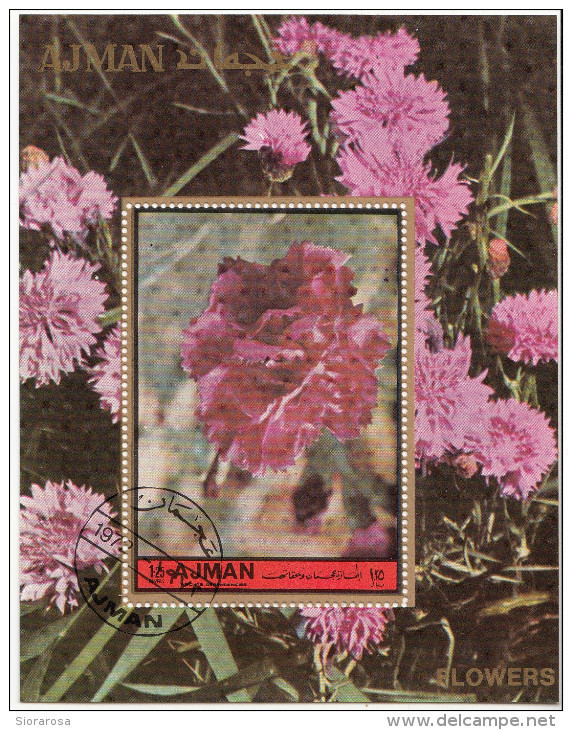 Ajman 1972 Bf. 469A  Fiori Flowers Garofani Carnations Oeillets  Claveles  Foglietto Perf. Sheets - Ajman