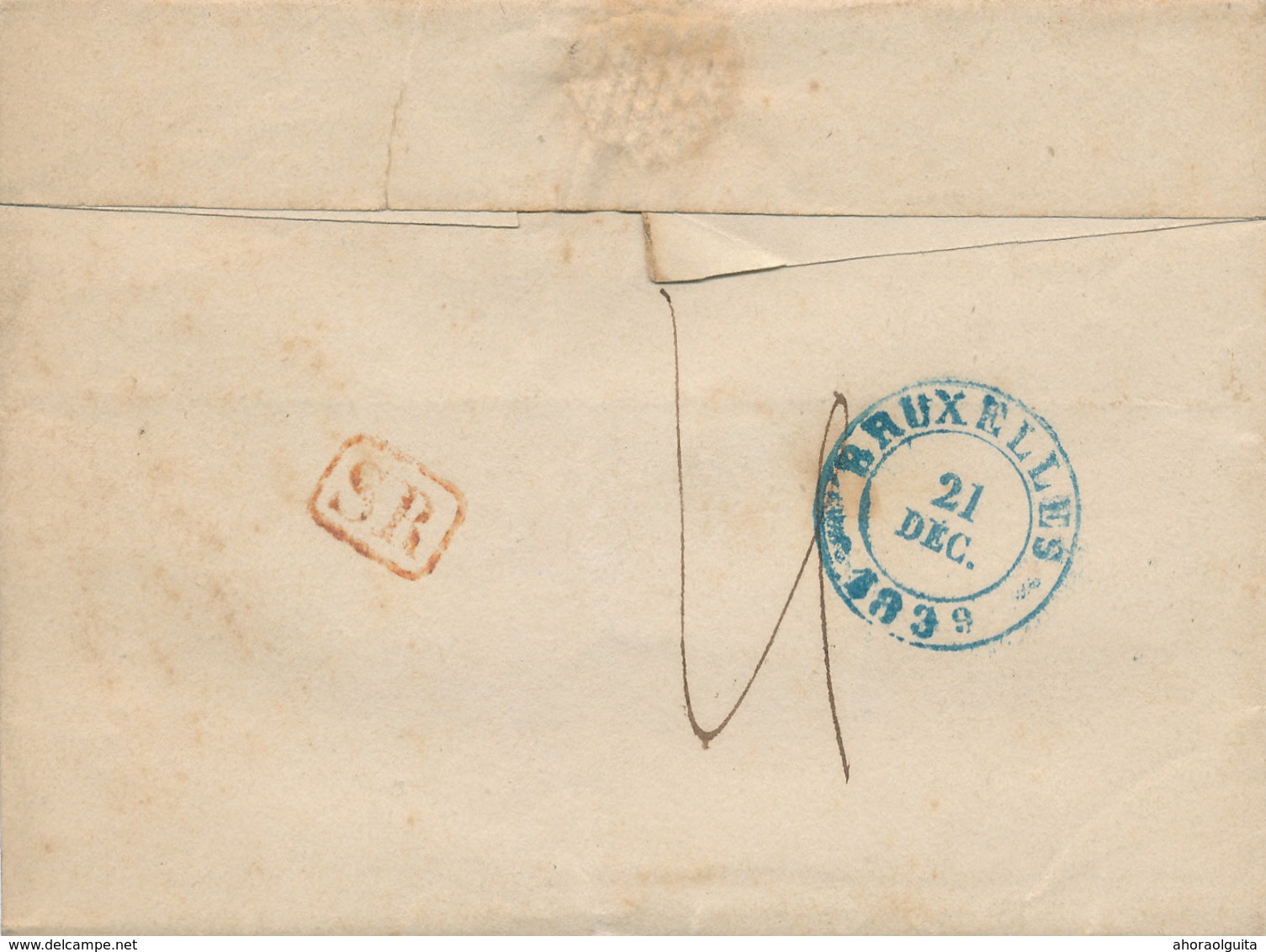 30/752 -- Lettre Précurseur ST TROND 1837 En PP Vers BXL - Boite Rurale L - SR Au Verso - Port 4 Décimes - Rural Post