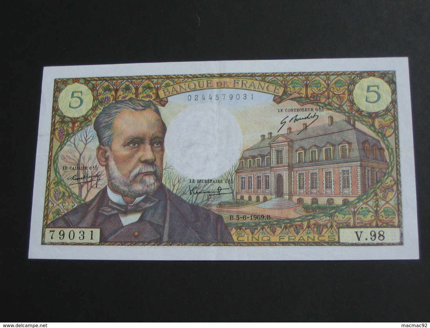 5 Cinq Francs Pasteur - 5-6-1969    **** EN ACHAT IMMEDIAT **** - 5 F 1966-1970 ''Pasteur''