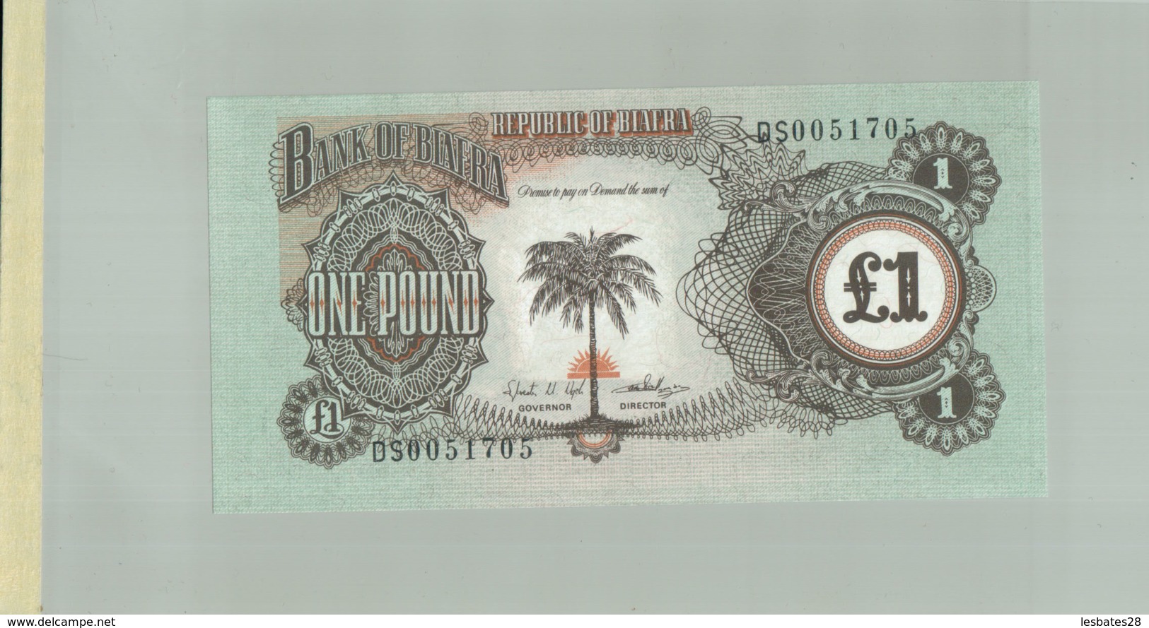 Billet De Banque  D'AFRIQUE BANK OF BIAFRA  1969   DEC 2019 Gerar - Otros – Africa