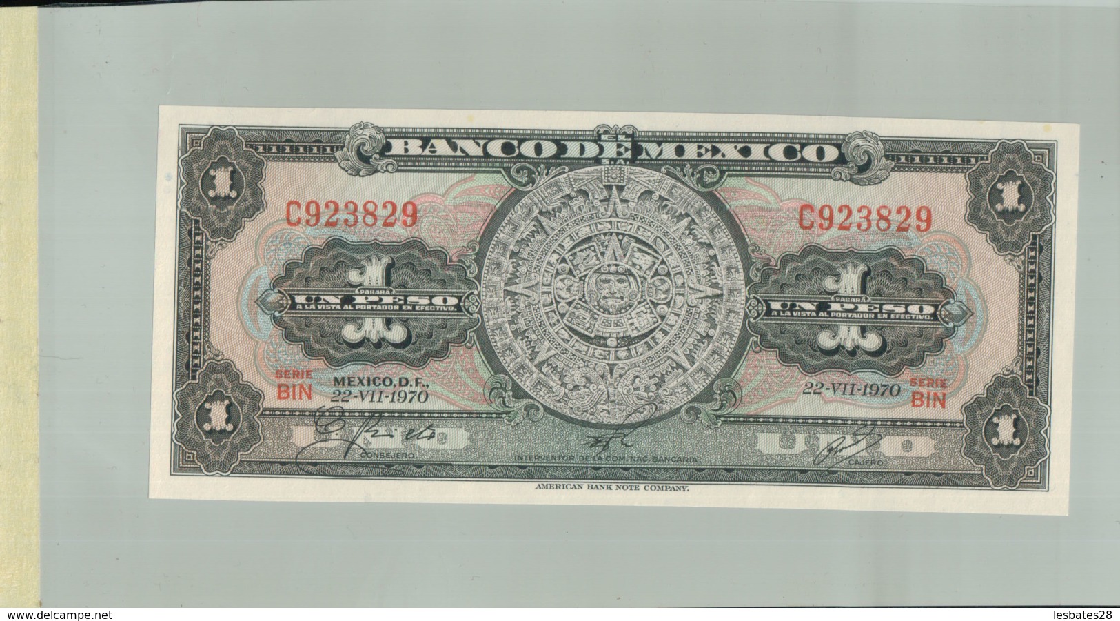 Billet De Banque BANCO DE MEXICO  UN PESO  1970  DEC 2019 Gerar - Mexique