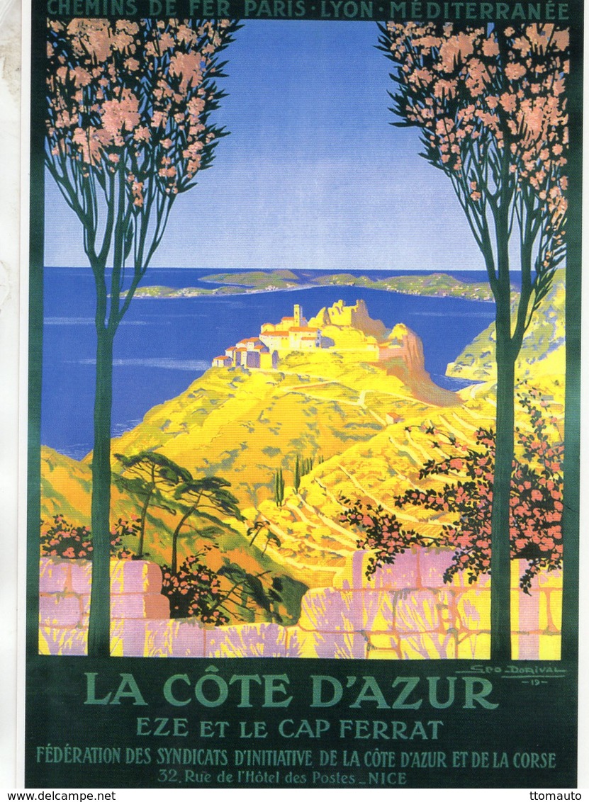 Chemin De Fer Paris-Lyon-Méditerranée  -  LA COTE D'AZUR (Eze/Cap Ferrat) -  Artiste:Géo Dorival  -  Ed.Clouet CPM - Autres & Non Classés