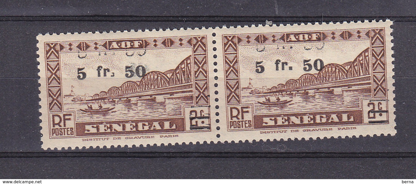 SENEGAL 192b PAIRE DOUBLE SURCHARGE LUXE NEUF SANS CHARNIERE - Ungebraucht