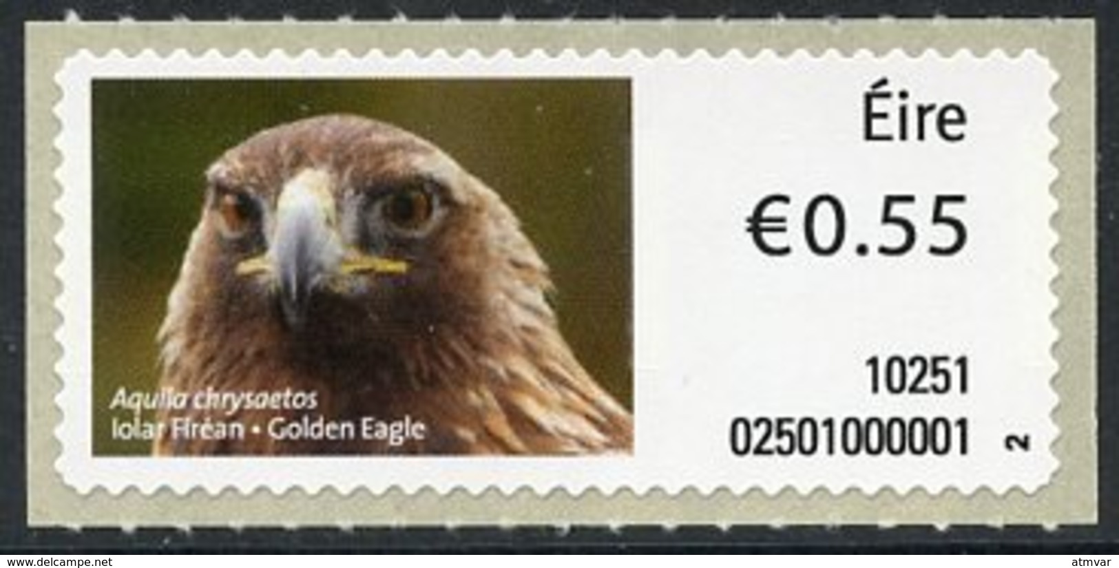 IRELAND (2010). SOAR - ATM - Aquila Chrysaetos, Golden Eagle, águila Real, Steinadler, Iolar Fíréan - Frankeervignetten (Frama)