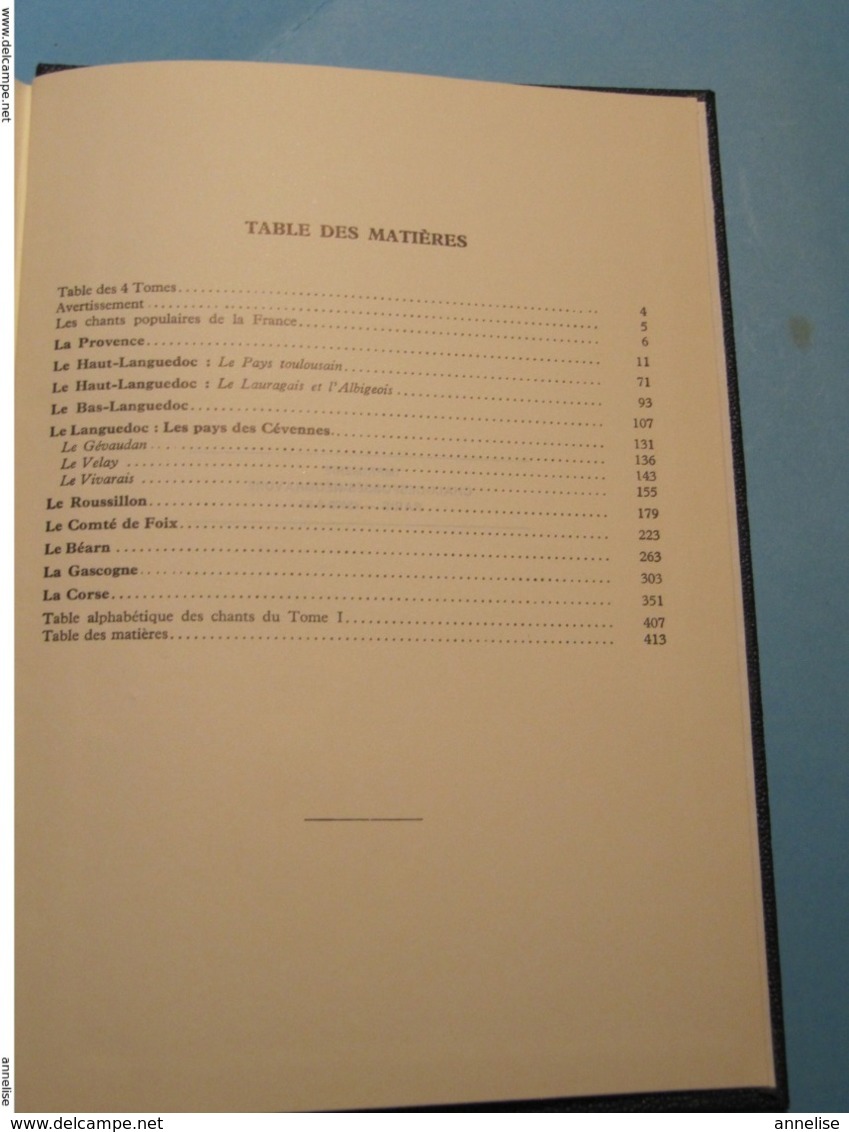 1951 4 Tomes Anthologie des chants populaires français Provinces françaises Etat neuf