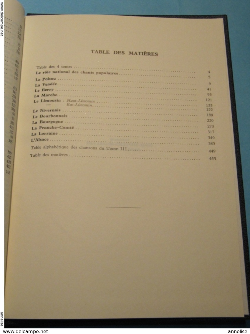 1951 4 Tomes Anthologie des chants populaires français Provinces françaises Etat neuf