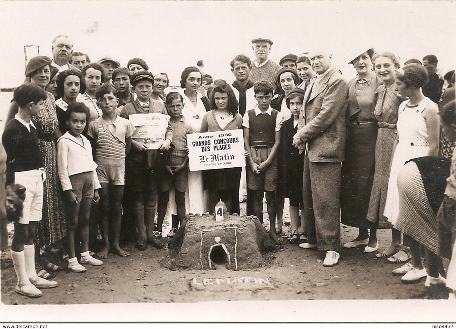 Carte Photo Chatelaillon Concours Des Plages Le Matin 1936 - Châtelaillon-Plage