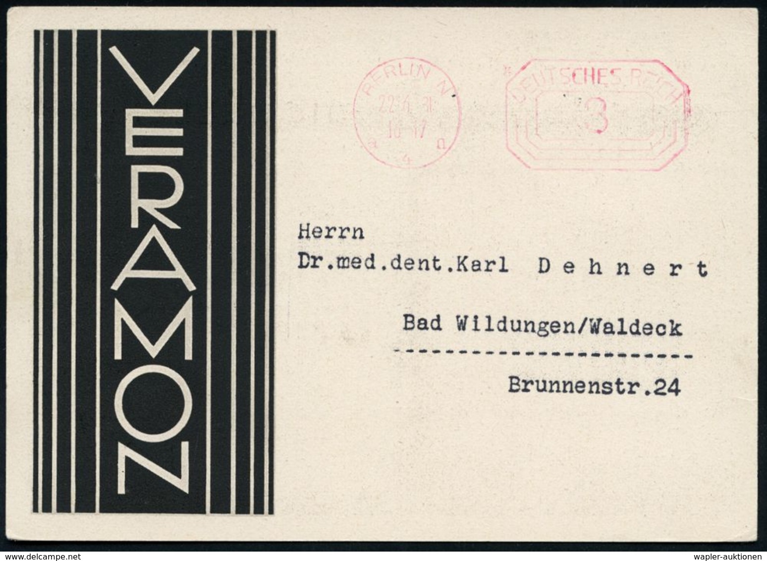 ANTIKES GRIECHENLAND : BERLIN N/ 4/ DEUTSCHES REICH 1931 (22.6.) PFS 3 Pf. Achteck Auf Reklame-Karte: Fa. SCHERING-KAHLB - Archéologie