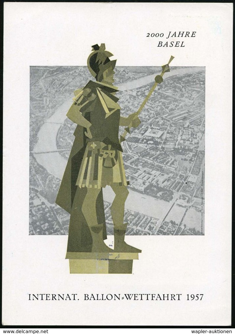 RÖMER / RÖMISCHE GESCHICHTE & KULTUR : SCHWEIZ 1957 (18.8.) 40 C. "2000 Jahre Basel", EF = Munatius Plancus, Röm. Stadtg - Archéologie