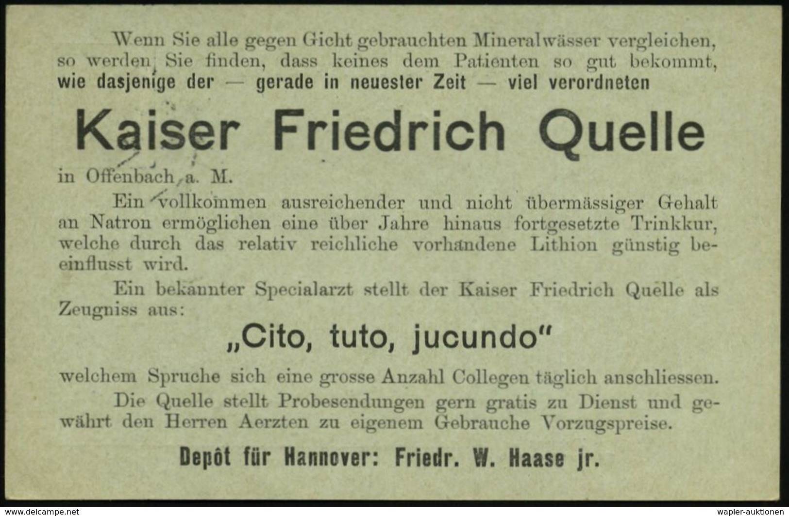 ANTIKE SPRACHE / LATEIN : HANNOVER/ *1cc 1900 (11.9.) 1K-Gitter Auf Orts-P 2 Pf. "Reichspost", Grau + Rs. Zudruck: Kaise - Other & Unclassified