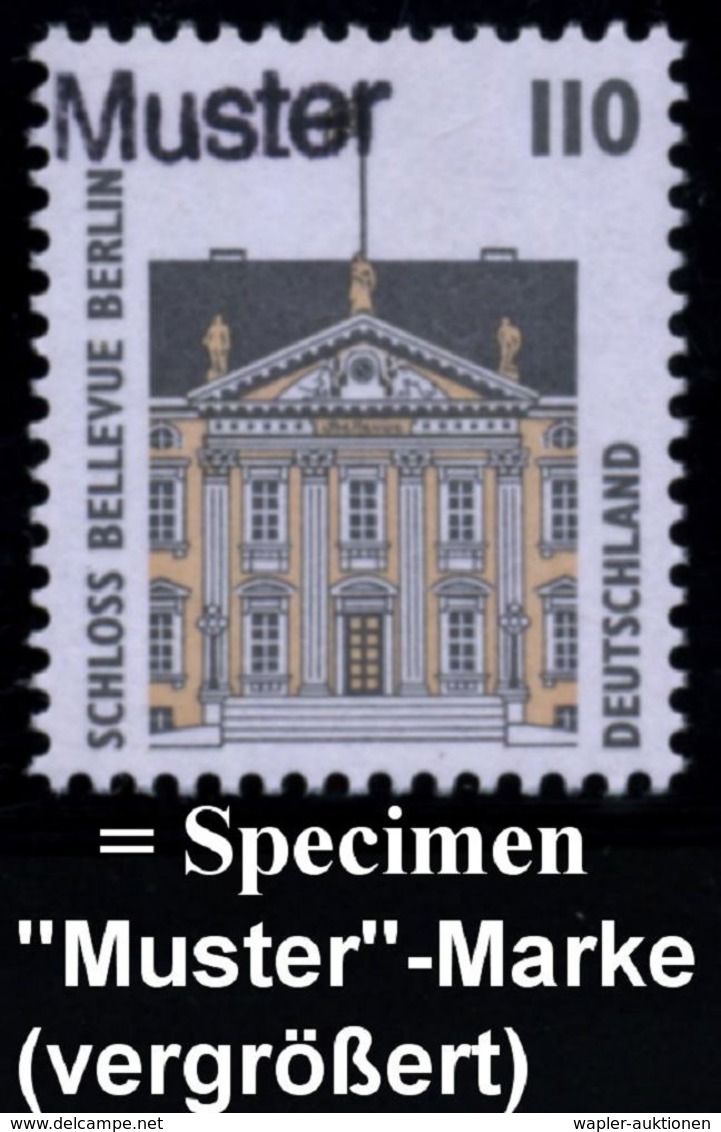 BERÜHMTE BAUWERKE & MONUMENTE : B.R.D. 1997 (Aug.) Bauwerke, Dauerserie 110 Pf. Schloß Bellevue (Berlin), 220 Pf. Brühl' - Monuments
