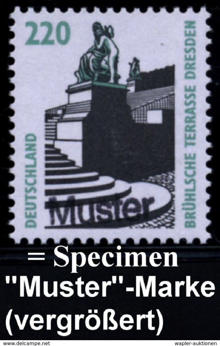 BERÜHMTE BAUWERKE & MONUMENTE : B.R.D. 1997 (Aug.) Bauwerke, Dauerserie 110 Pf. Schloß Bellevue (Berlin), 220 Pf. Brühl' - Denkmäler