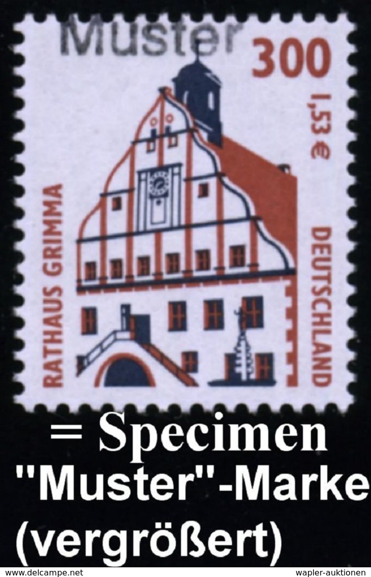 BERÜHMTE BAUWERKE & MONUMENTE : B.R.D. 2000 (Sept.) Bauwerke, 10 Pf. Rathaus Wernigerode, 110 Pf. Steinerne Brücke, Rege - Monuments