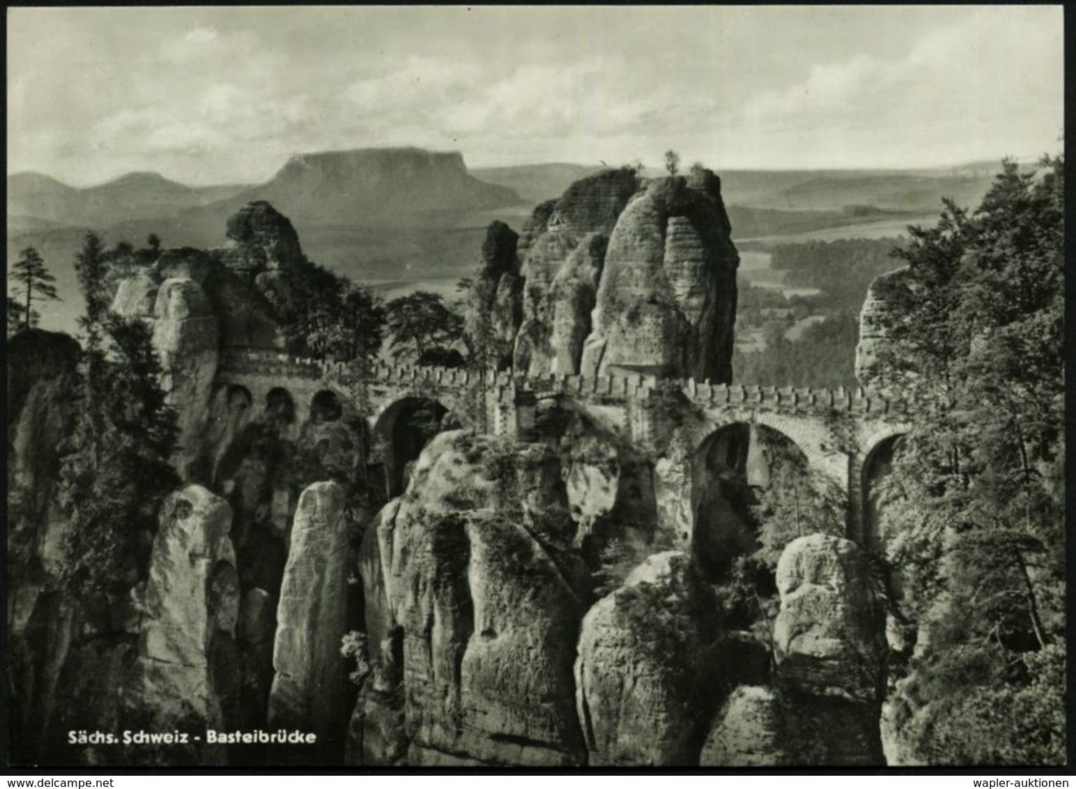 BRÜCKEN : Bastei 1960 PP 10 Pf. "Fünfjahrplan", Grün: Bastei-Brücke (Abs. Berghotel Bastei) Ungebr., Selten!  (Mi.PP 5/0 - Ponts