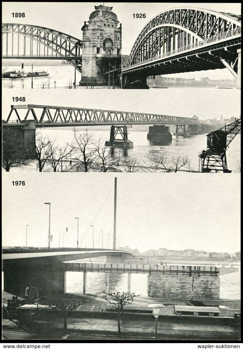 BRÜCKEN : 4000 DÜSSELDORF 1/ BRÜCKEN-VERSCHUB 1976 (8.4.) SSt = Oberkasseler Rheinbrücke Auf Passender PP 40 Pf. Unfall: - Brücken