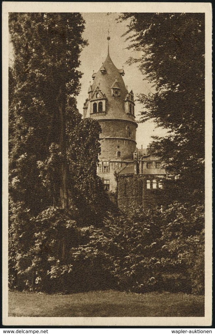 TÜRME : Detmold 1934 6 Pf. BiP WHW-Lotterie, Grün: Schloß-Turm (Einzelkarte) Gest. BISSINGEN, Bedarf (Mi.P 254/40) - Denkmäler